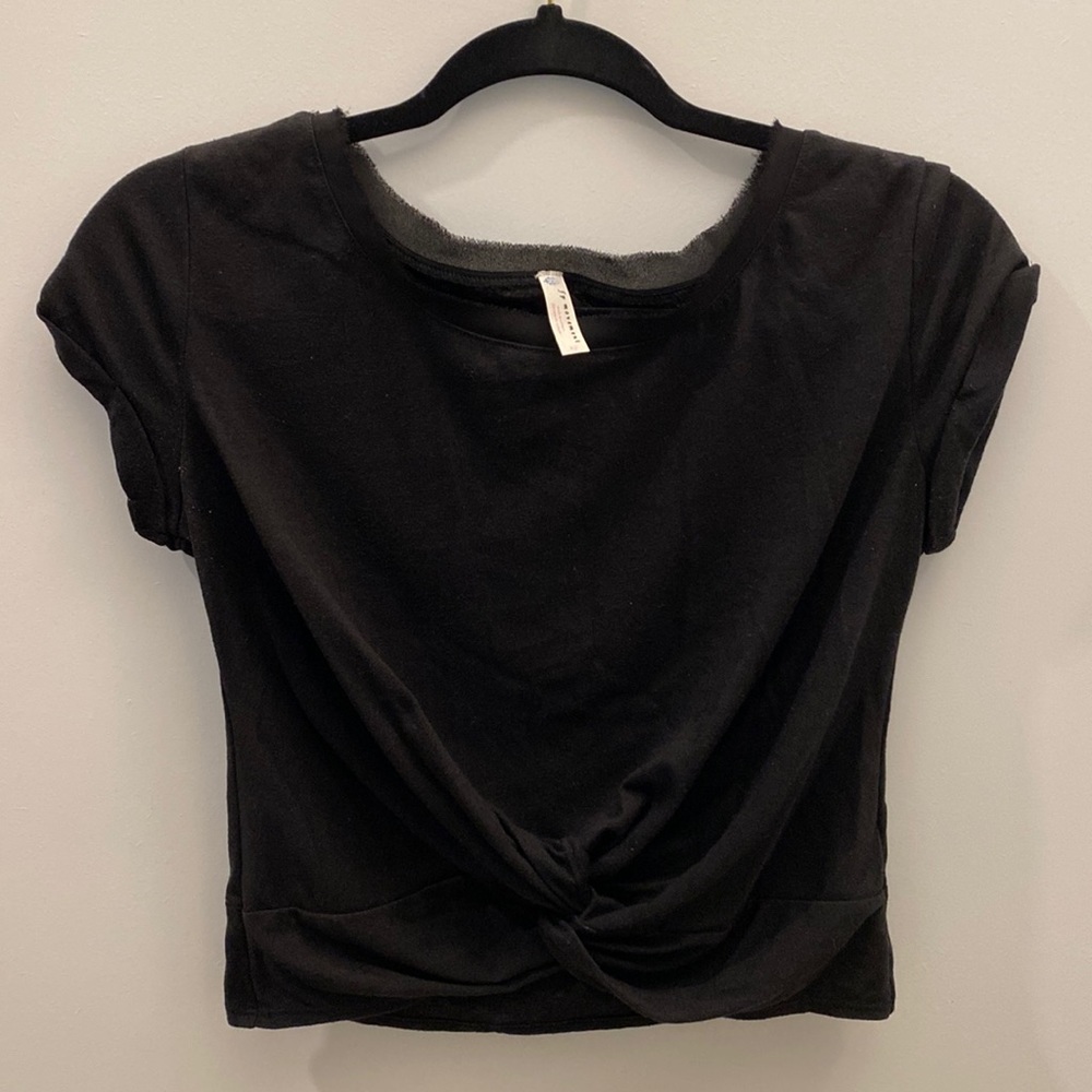 Free people, crop top with ruching, black, size small